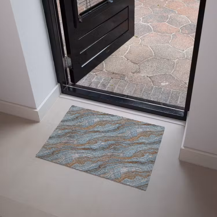 Patroon - Steen - Blauw Deurmat klein 898 -sfeer5