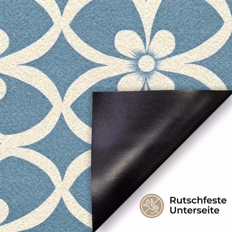 Patroon - Symmetrisch - Blauw Deurmat klein 898 -antislip_DE