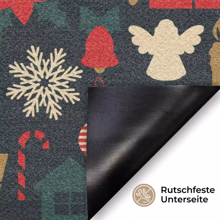 Patroon - Kerst - Symbolen Deurmat klein 898 -antislip_DE