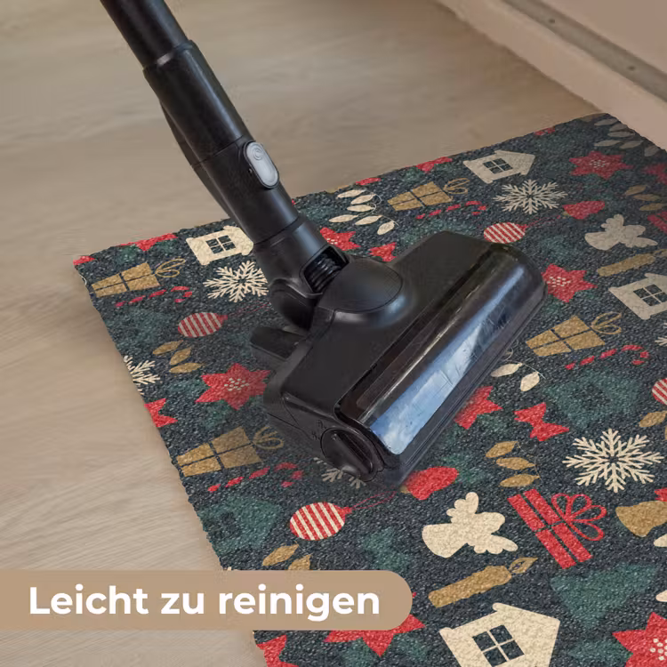 Patroon - Kerst - Symbolen Deurmat klein 898 -reinigen_DE
