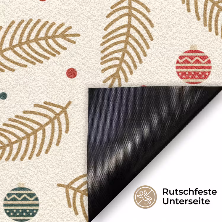Patroon - Kerst - Symbolen - Beige Deurmat klein 898 -antislip_DE
