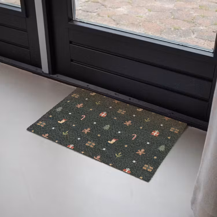 Patroon - Kerstsymbolen - Groen Deurmat klein 898 -sfeer2