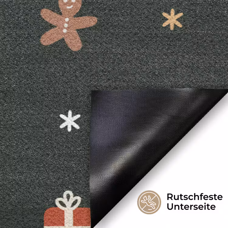 Patroon - Kerstsymbolen - Groen Deurmat klein 898 -antislip_DE