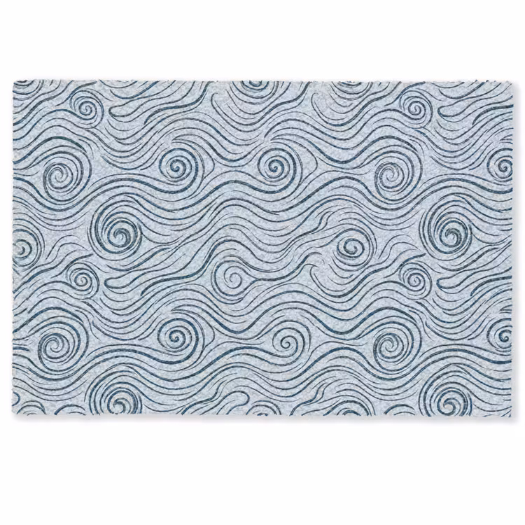 Patroon - Golven - Abstract - Modern - Blauw Deurmat klein -zkaufland3d