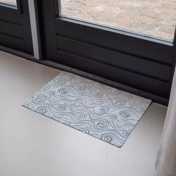 Patroon - Golven - Abstract - Modern - Blauw Deurmat klein -sfeer2