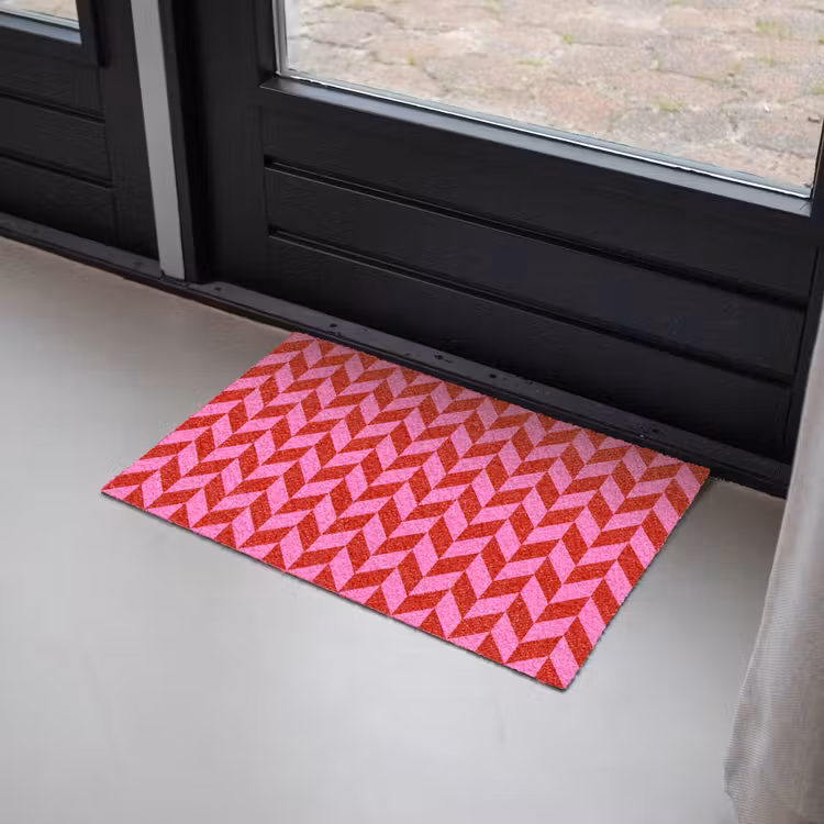 Patroon - Zigzag - Rood Deurmat klein -sfeer2