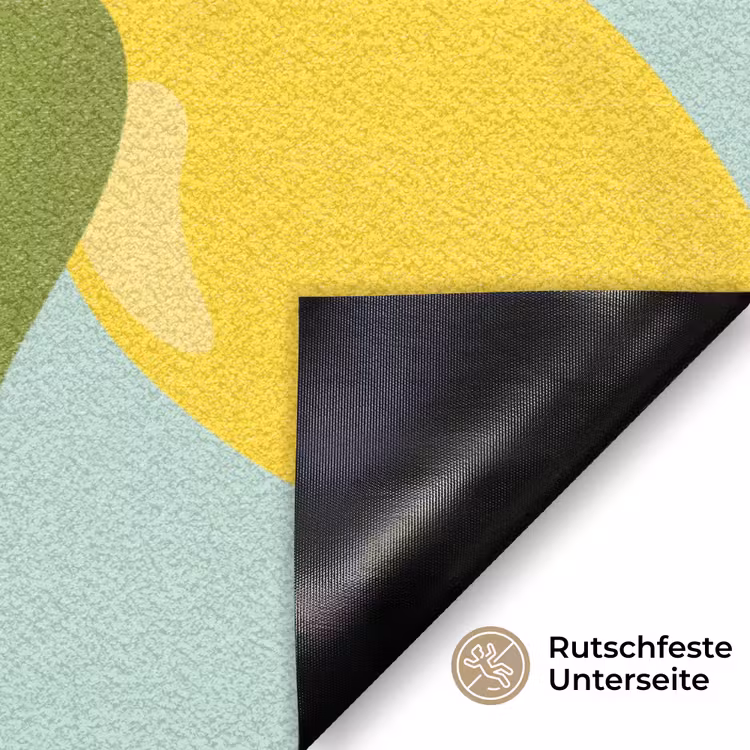 Citroenen patroon - Geel - Blauw - Patroon - Vruchten Deurmat klein -antislip_DE