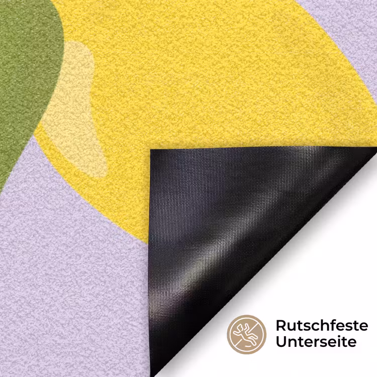 Citroenen patroon - Geel - Paars - Patroon - Vruchten Deurmat klein -antislip_DE