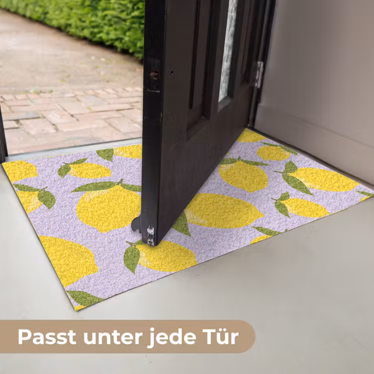 Citroenen patroon - Geel - Paars - Patroon - Vruchten Deurmat klein -USP_DE