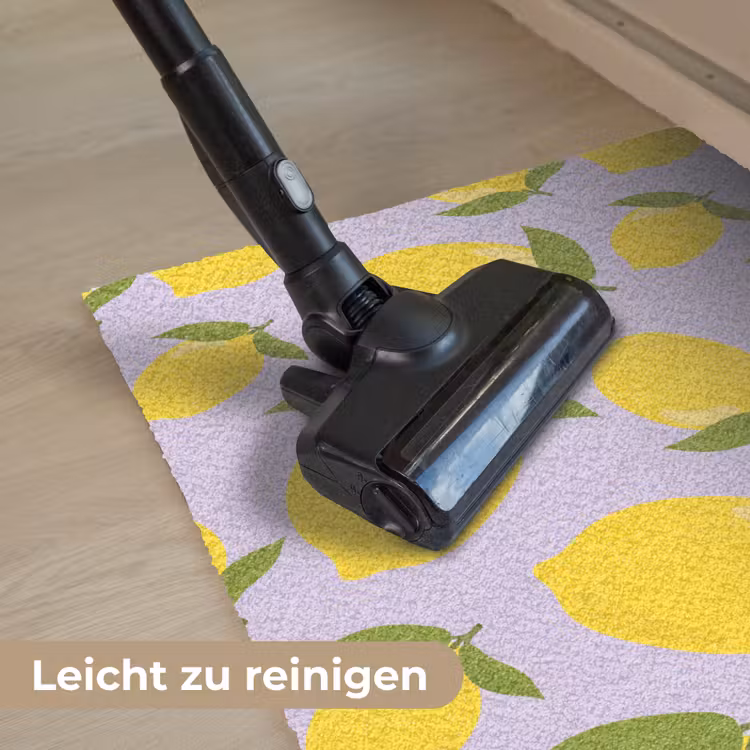 Citroenen patroon - Geel - Paars - Patroon - Vruchten Deurmat klein -reinigen_DE