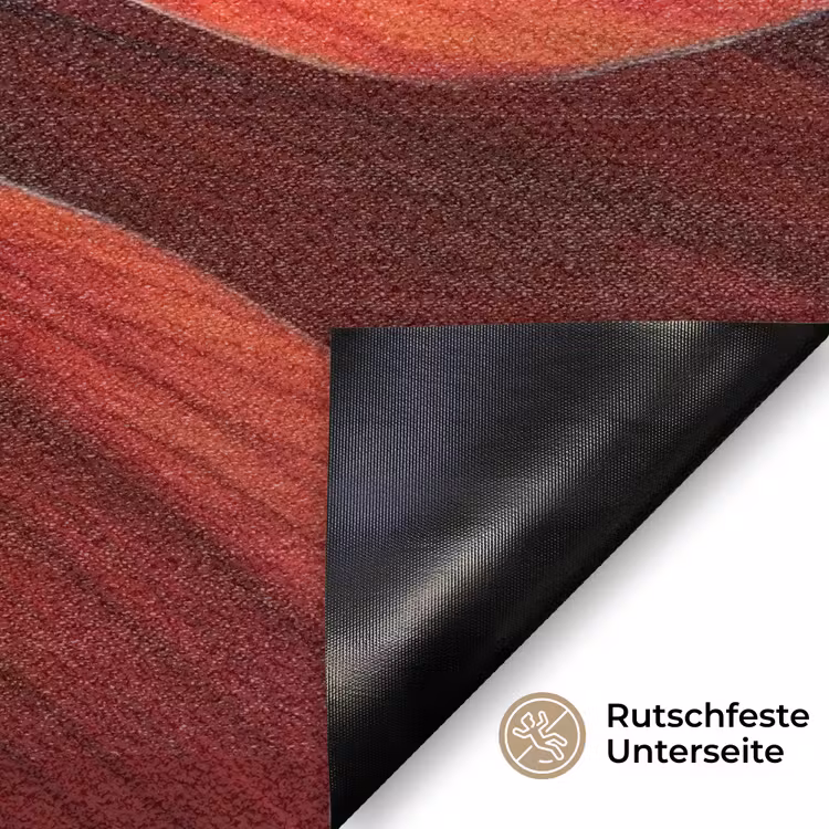 Close up - Bloem- Rood Deurmat klein -antislip_DE