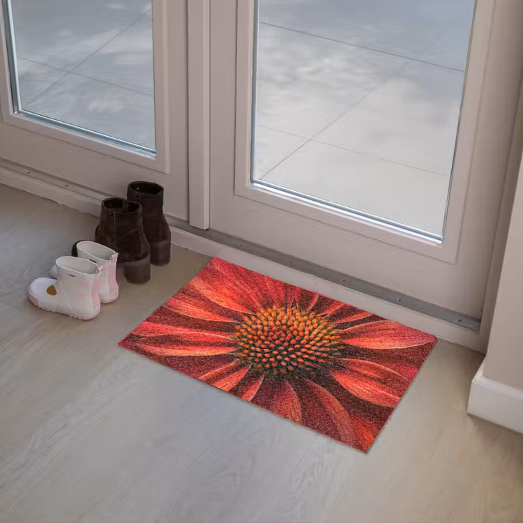 Close up - Bloem- Rood Deurmat klein -sfeer3