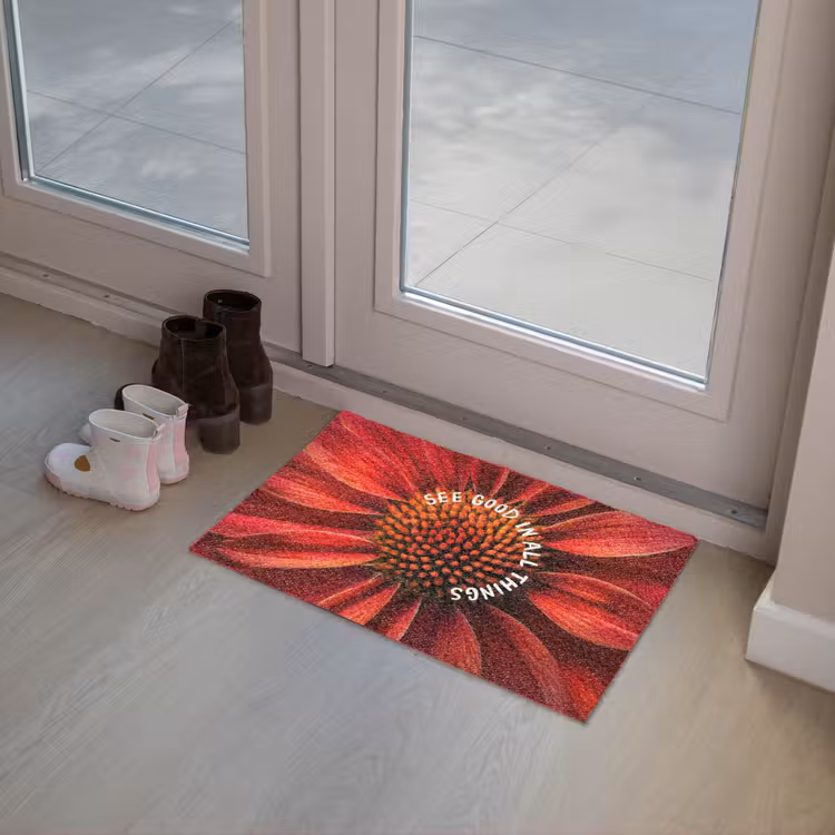 Close up - Bloem - Quote - Rood Deurmat klein -sfeer3