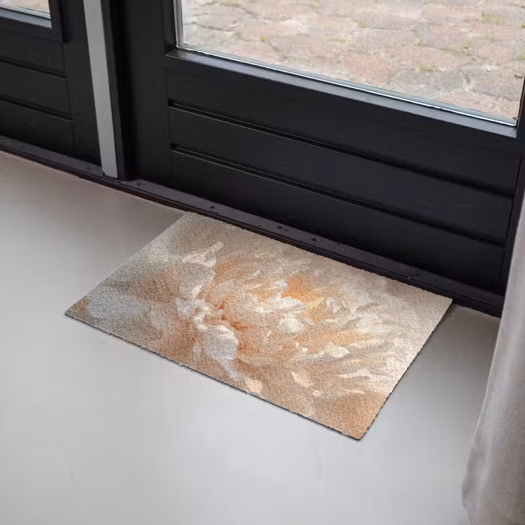 Close up - Pioenroos - Lichtroze Deurmat klein -sfeer2
