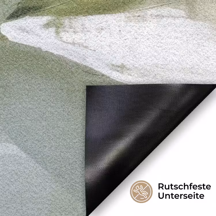 Natuur - Abstract - Groen - Penseelstreken Deurmat klein -antislip_DE
