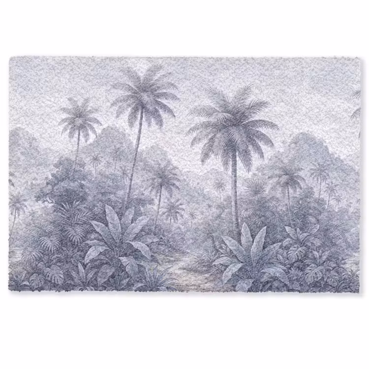 Natuur - Boom - Tropisch - Landschap - Blauw Deurmat klein -zkaufland3d
