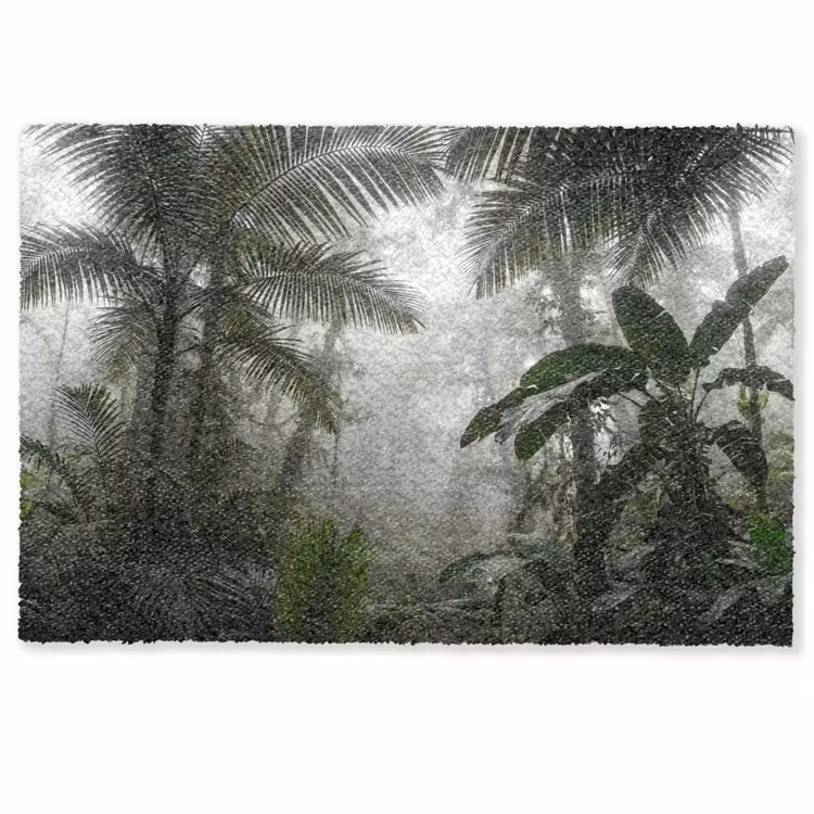 Natuur - Jungle - Mist - Groen - Bladeren Deurmat klein -zkaufland3d