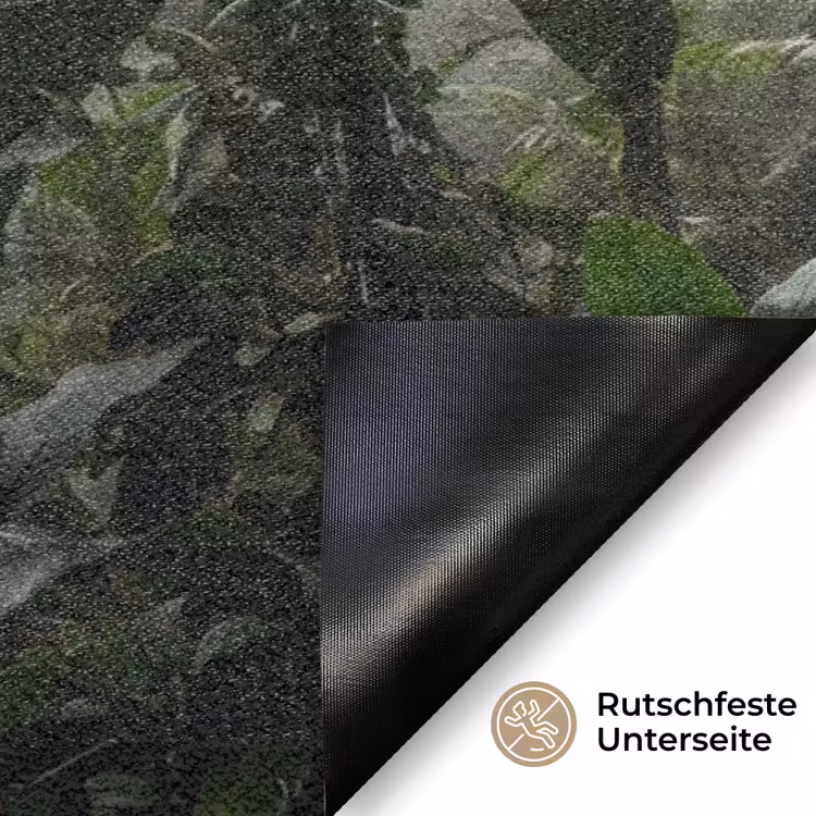 Natuur - Jungle - Mist - Groen - Bladeren Deurmat klein -antislip_DE