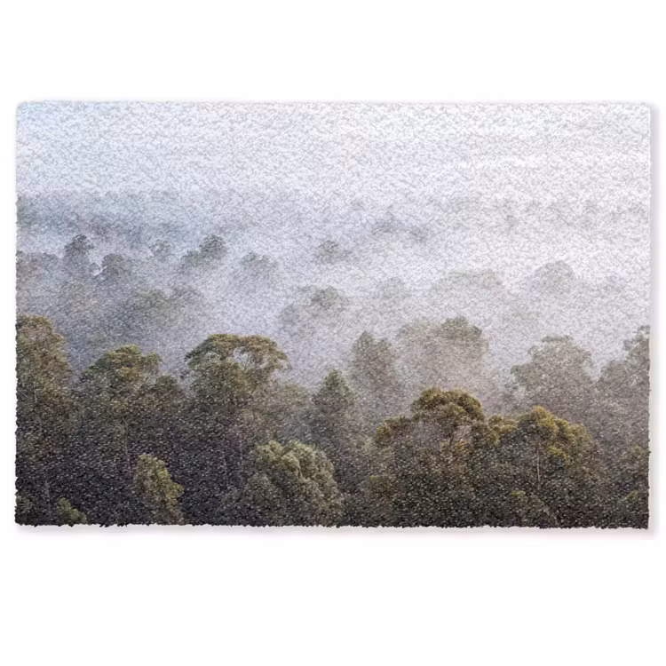 Natuur - Mist - Bos - Ochtend - Goud Deurmat klein -zkaufland3d