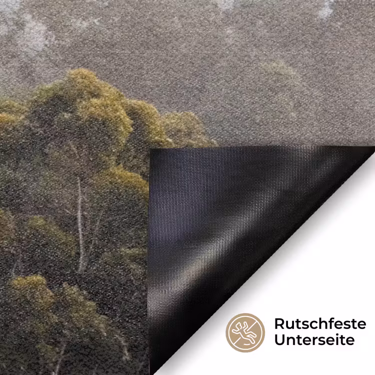 Natuur - Mist - Bos - Ochtend - Goud Deurmat klein -antislip_DE