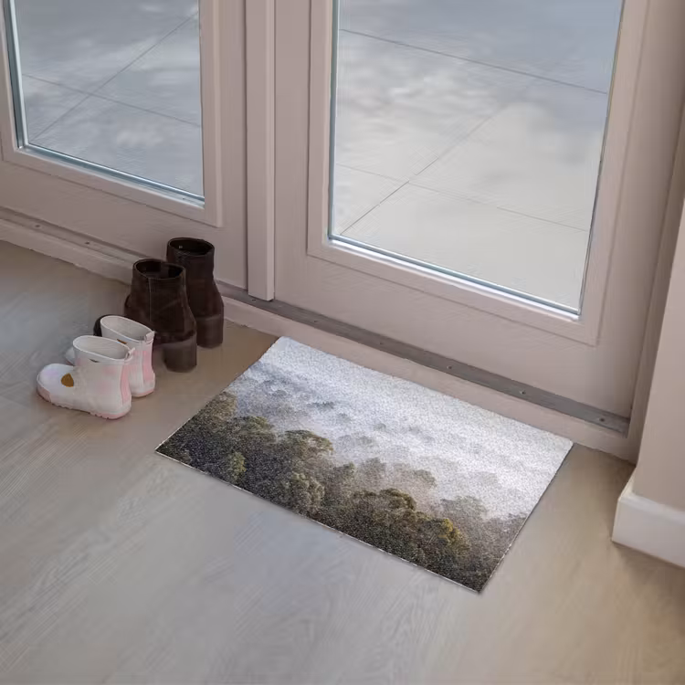 Natuur - Mist - Bos - Ochtend - Goud Deurmat klein -sfeer3