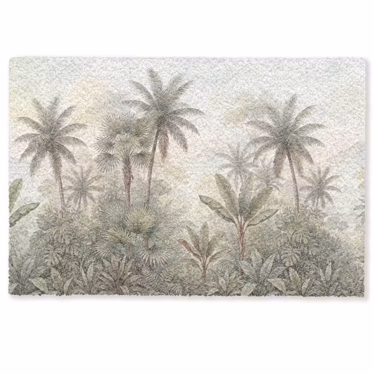 Natuur - Tropisch bos - Landschap - Aquarel - Groen Deurmat klein -zkaufland3d