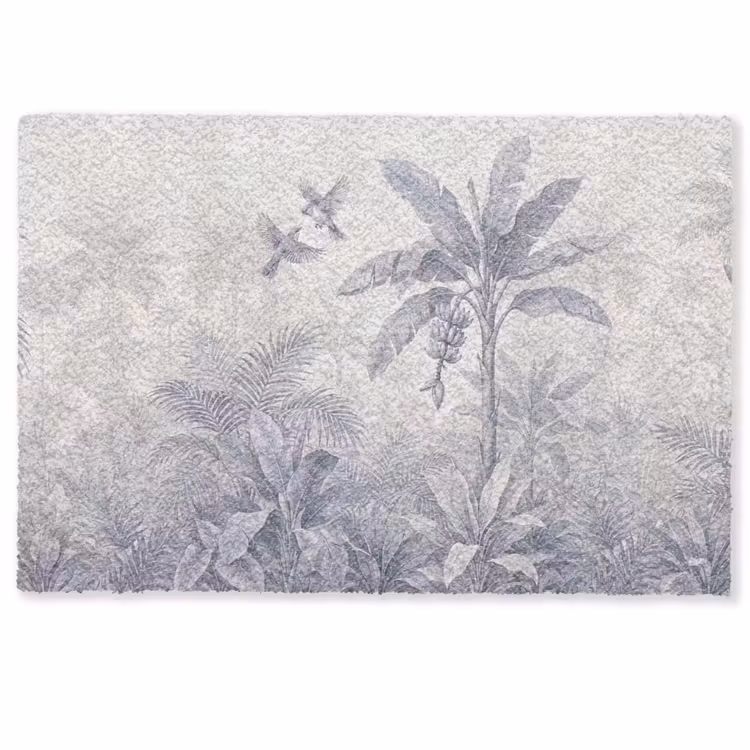 Natuur - Vogel - Jungle - Illustratie - Blauw Deurmat klein -zkaufland3d