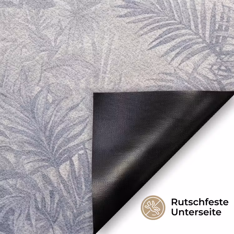 Natuur - Vogel - Jungle - Illustratie - Blauw Deurmat klein -antislip_DE