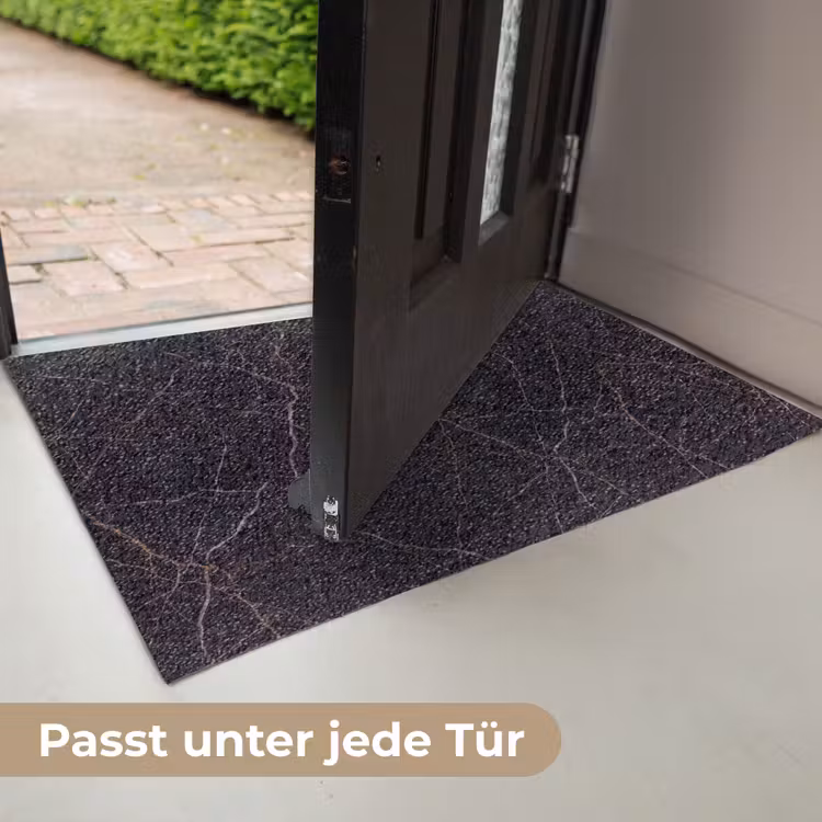 Natuursteen - Marmerpatroon - Abstract - Modern - Zwart - Goud Deurmat klein -USP_DE