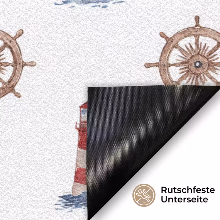 Nautisch - Klassiek - Rood Deurmat klein 898 -antislip_DE