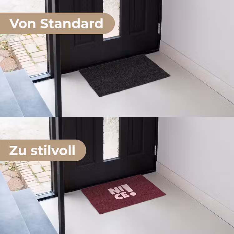 Nice - Uitroepteken - Rood Deurmat klein -voor-na_DE