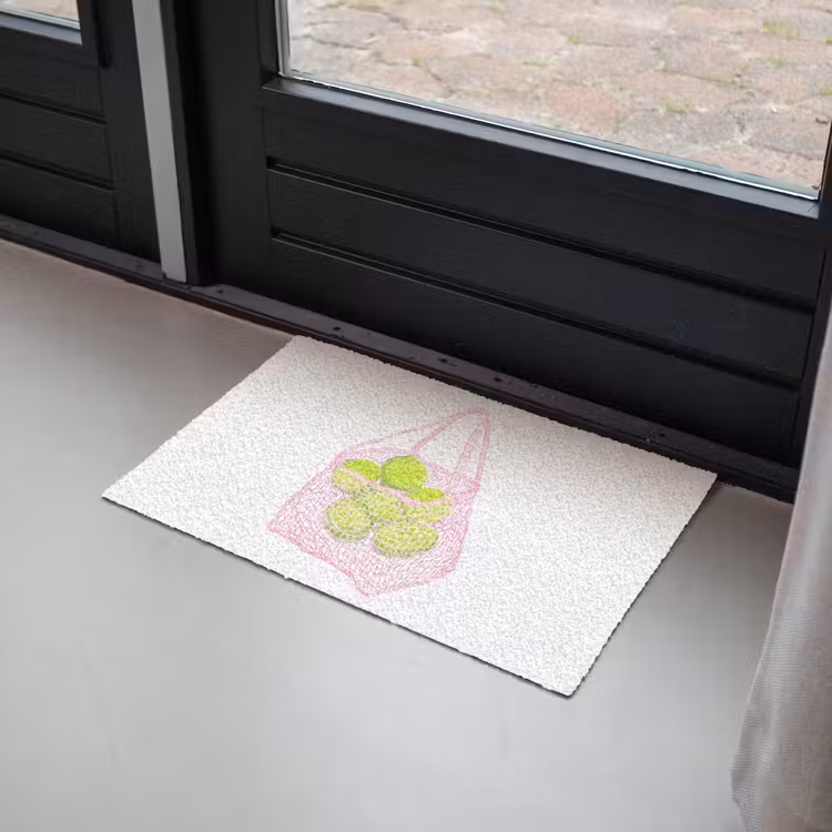 Netzakje - Roze - Illustratie - Limoenen Deurmat klein -sfeer2