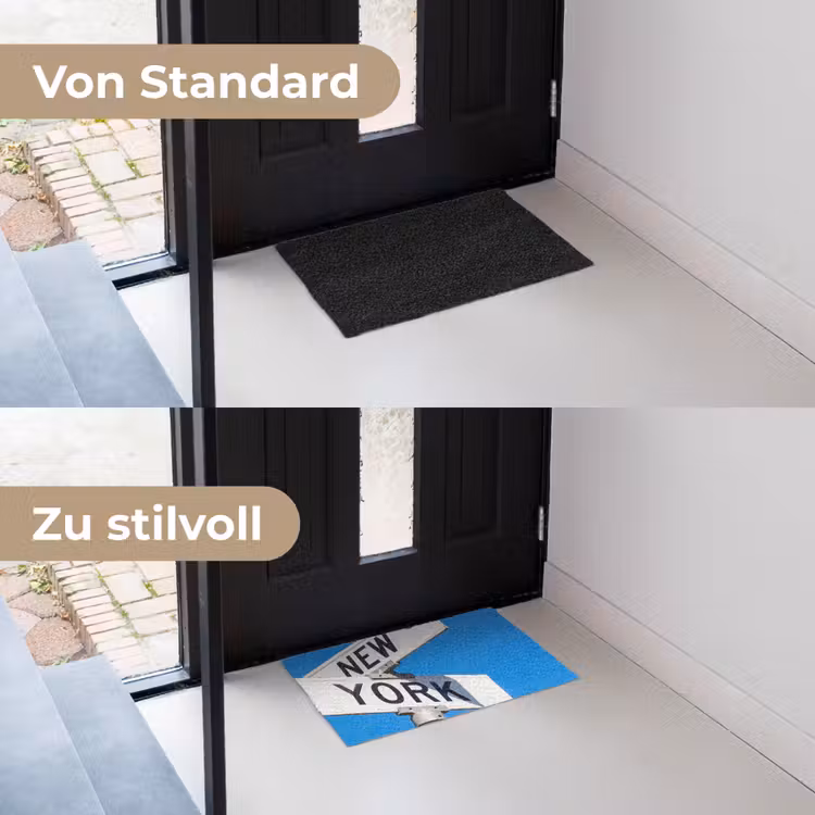 Fußmatte - New York – Straßenschild – Stadt – Urban – Blau - New York - Straatbord - Stad - Urban - Blauw Deurmat klein