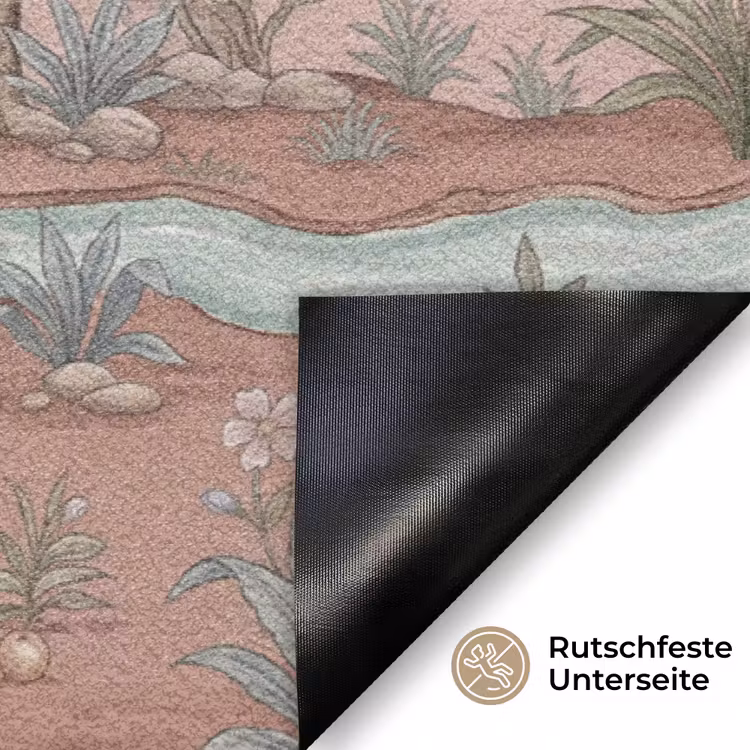 Nostalgisch - Reigers - Roze Deurmat klein -antislip_DE