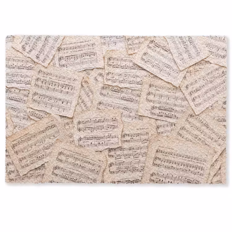 Bladmuziek - Oud - Noten - Vintage - Beige Deurmat klein -zkaufland3d