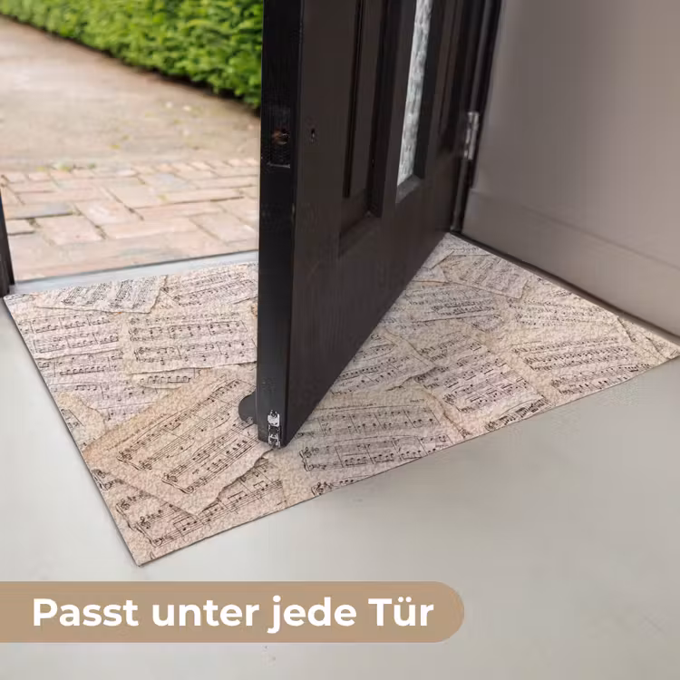Bladmuziek - Oud - Noten - Vintage - Beige Deurmat klein -USP_DE