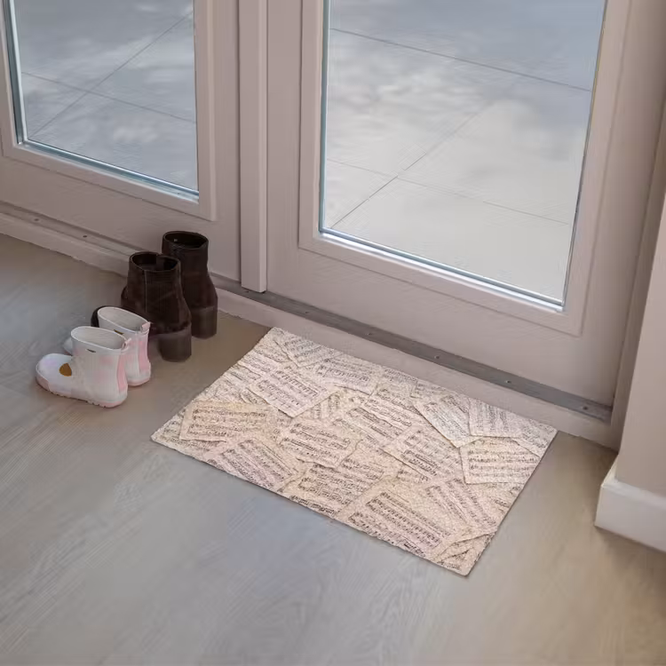 Bladmuziek - Oud - Noten - Vintage - Beige Deurmat klein -sfeer3
