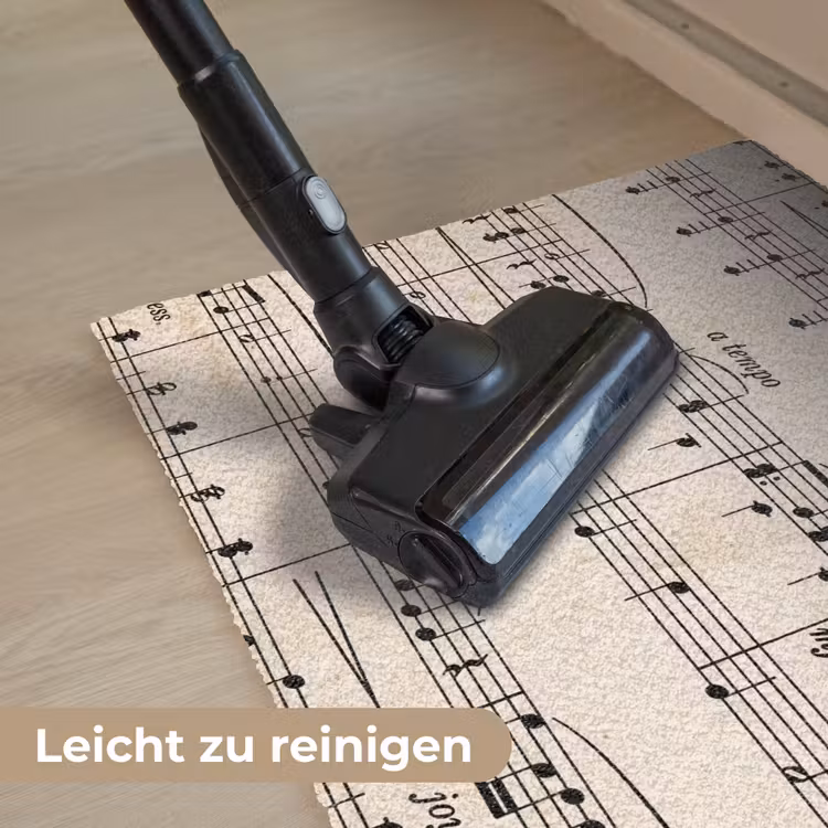 Muzieknotatie - Notenbalken - Kunst - Klassiek - Beige Deurmat klein -reinigen_DE