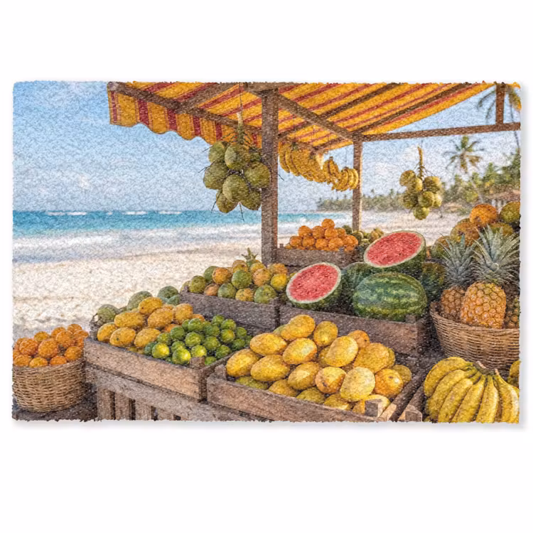 Fußmatte - Obst – Strand – Tropisch - Fruit - Strand - Tropisch Deurmat klein