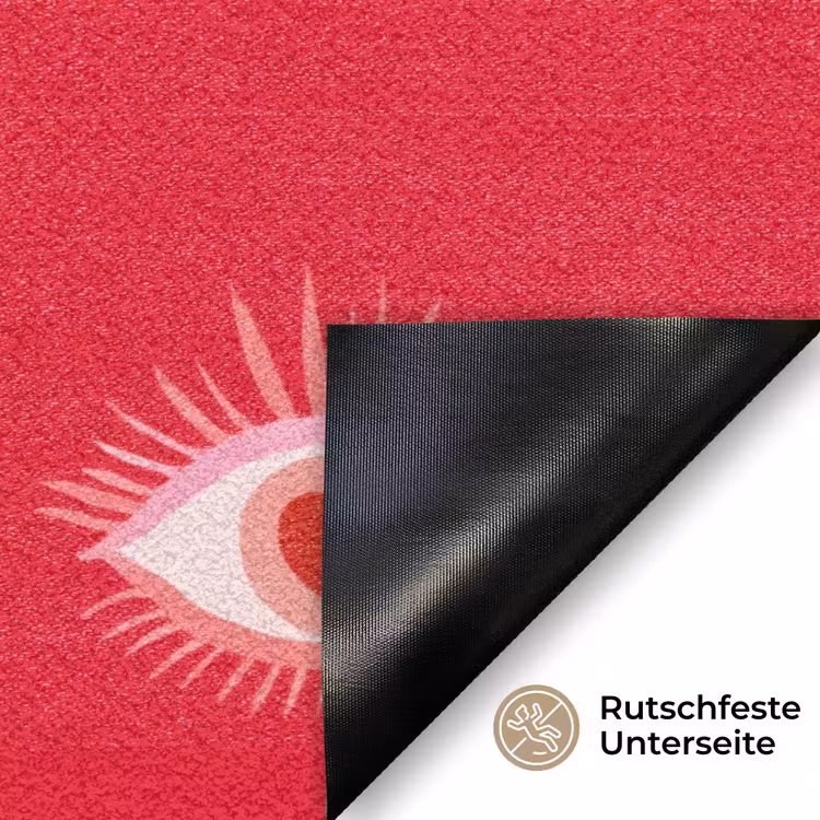 Ogen - Hart - Abstract - Rood - Roze Deurmat klein 898 -antislip_DE