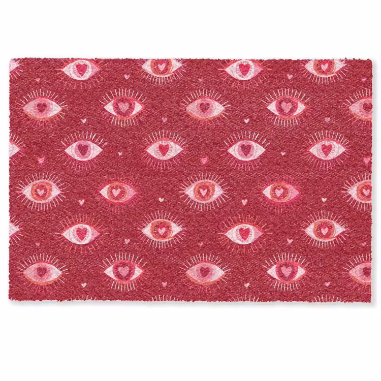 Ogen - Patroon - Roze - Donkerrood Deurmat klein 898 -zkaufland3d