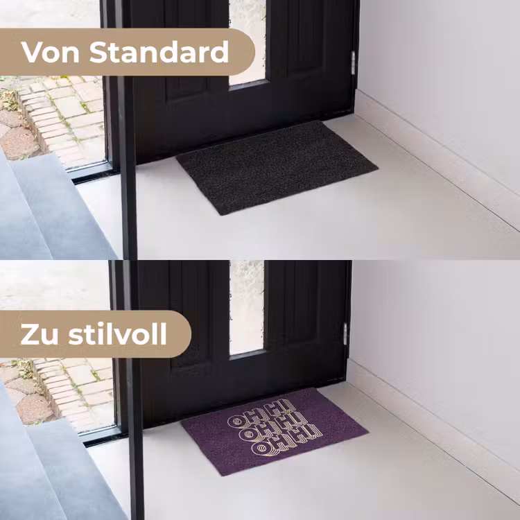 Oh hi - Paars - 3D Deurmat klein -voor-na_DE