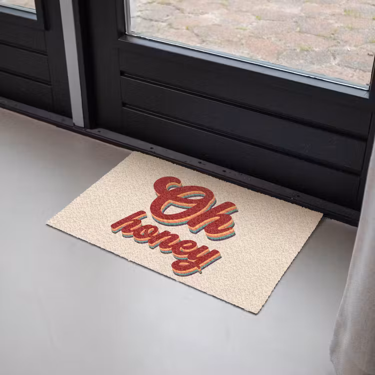 Oh honey - Rood - Schaduw Deurmat klein -sfeer2