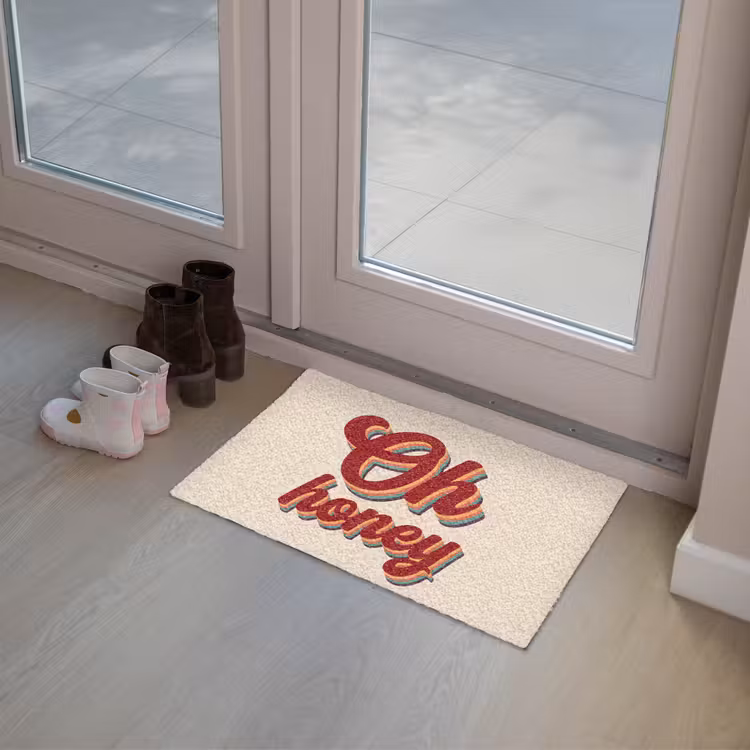 Oh honey - Rood - Schaduw Deurmat klein -sfeer3