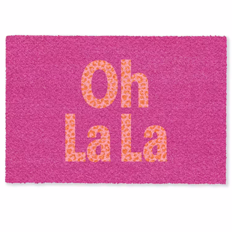 Oh la la - Luipaardprint - Roze Deurmat klein -zkaufland3d