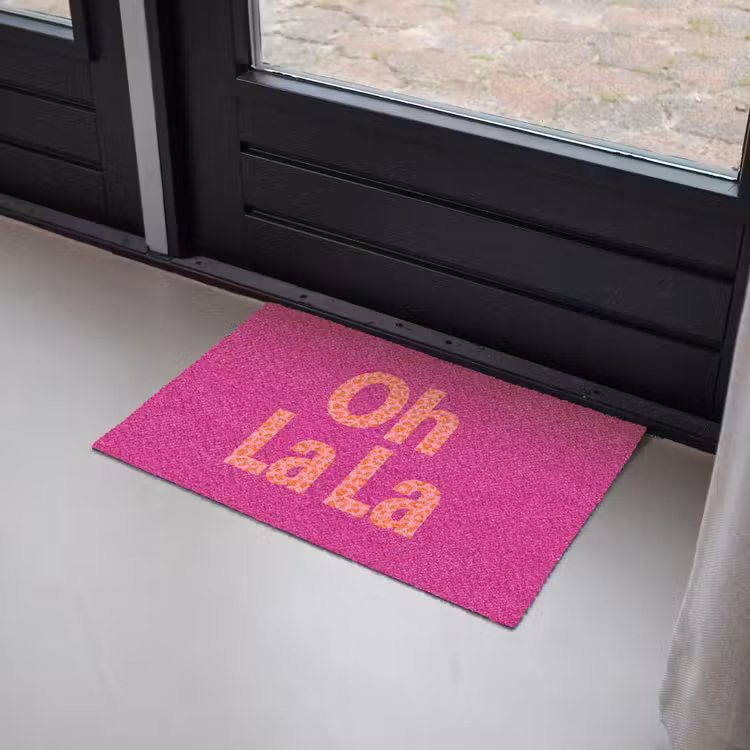 Oh la la - Luipaardprint - Roze Deurmat klein -sfeer2