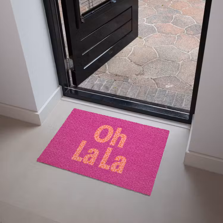 Oh la la - Luipaardprint - Roze Deurmat klein -sfeer5