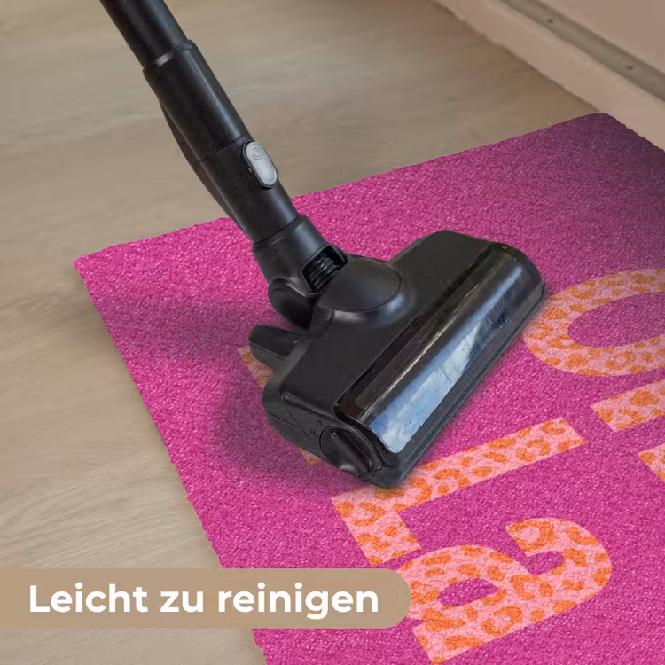Oh la la - Luipaardprint - Roze Deurmat klein -reinigen_DE
