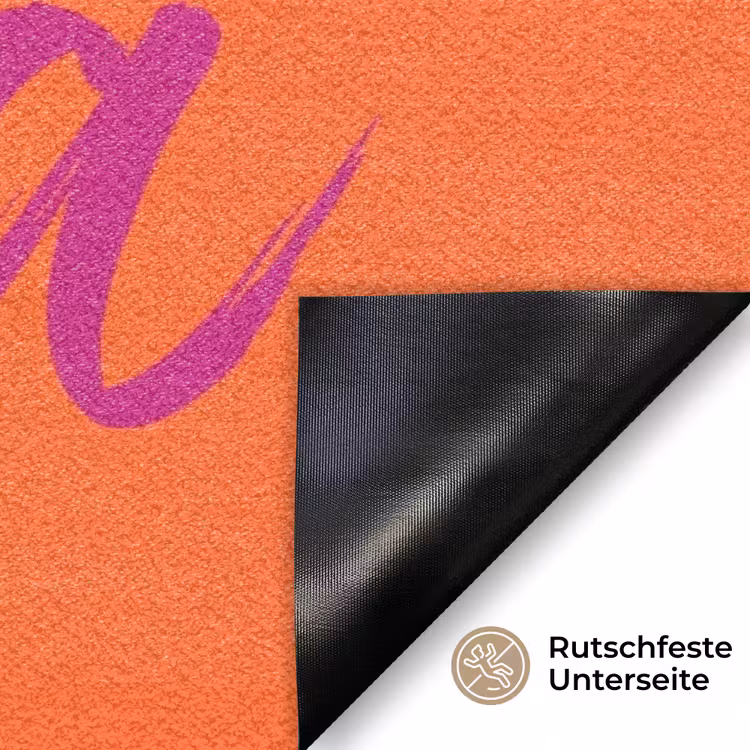 Oh la la - Oranje - Roze - Grafisch Deurmat klein -antislip_DE