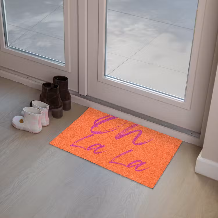 Oh la la - Oranje - Roze - Grafisch Deurmat klein -sfeer3